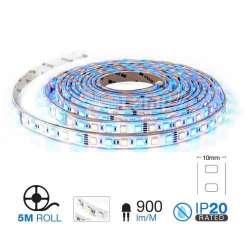 Faixa de LED SMD 5050 RGB+3000K 10.8W/m 60 LEDs/m 12V IP20 5 metros