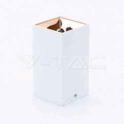 Aplique superficie para bombilla LED GU10 elegante rectangular oro rosa+blanco